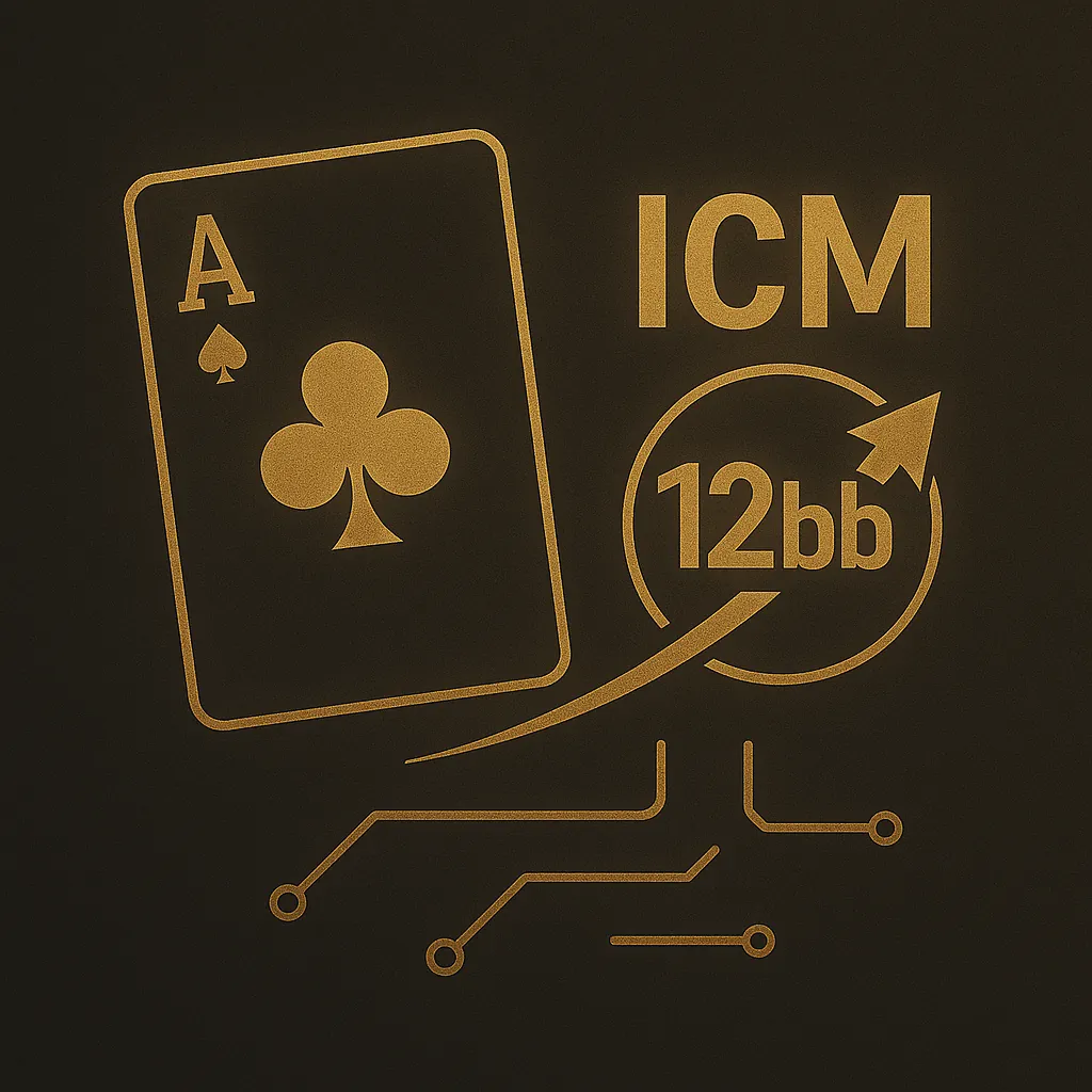 ICM-adjusted preflop range example at 12 big blinds, where tournament payout pressure changes which hands you can profitably play
